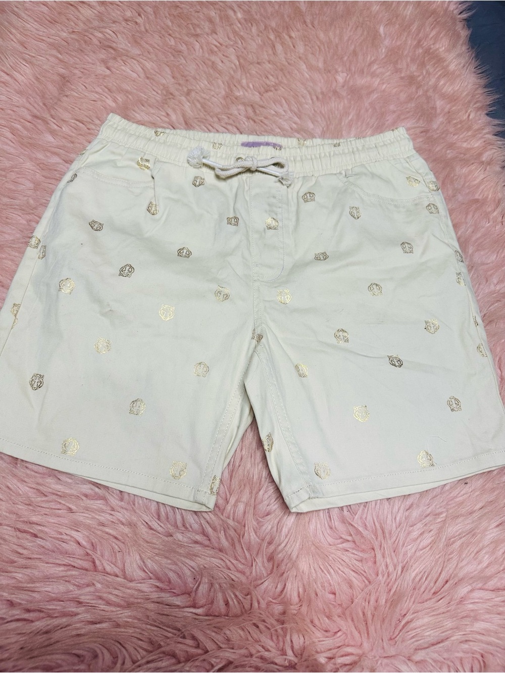 Men's Cotton shorts with Gold Tiger Detail